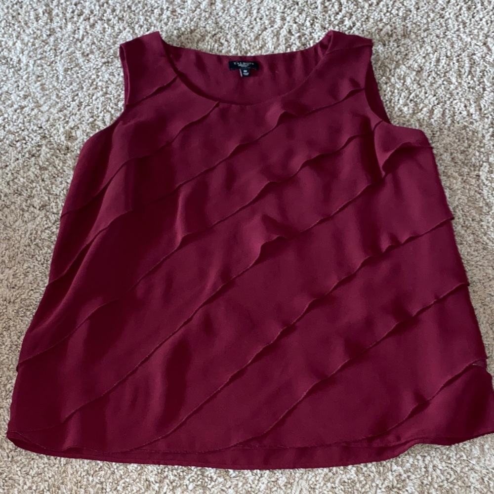 Talbots Burgundy Sleeveless Blouse
